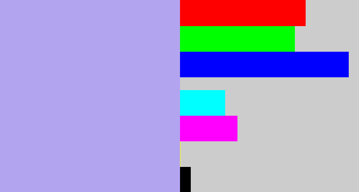 Hex color #b3a4f0 - lavender