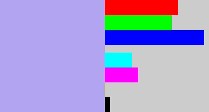 Hex color #b3a4f1 - lavender