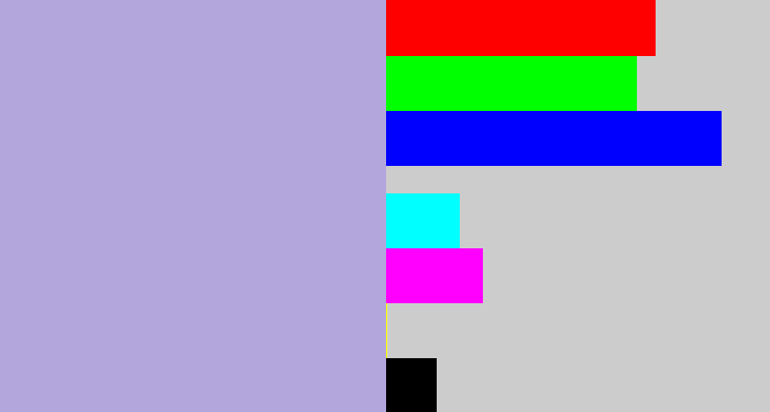 Hex color #b3a6dd - pale purple
