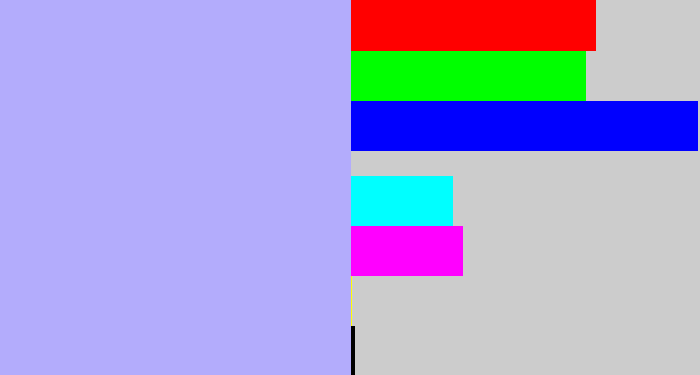 Hex color #b3acfc - pastel blue
