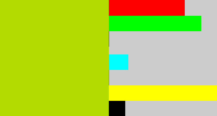 Hex color #b3da01 - green/yellow