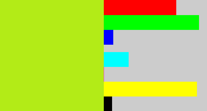 Hex color #b3eb17 - yellowish green