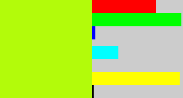 Hex color #b3fb0a - yellowgreen