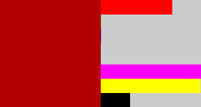 Hex color #b40001 - darkish red