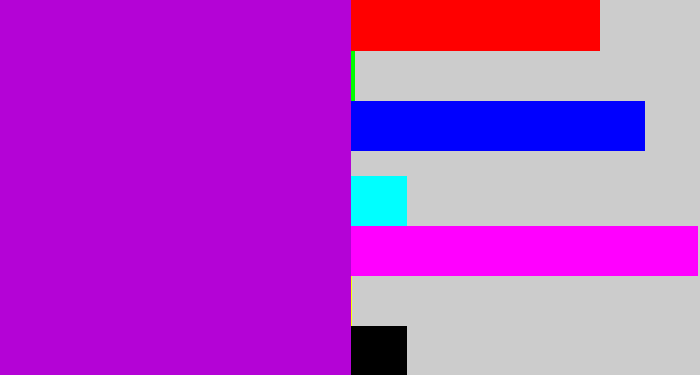 Hex color #b403d6 - vibrant purple
