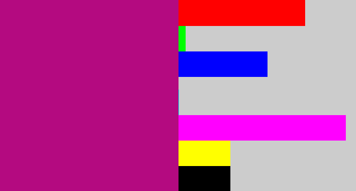 Hex color #b40a80 - magenta