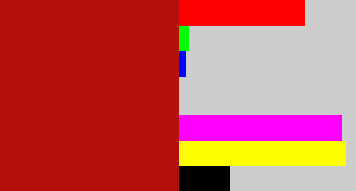 Hex color #b40f0b - darkish red