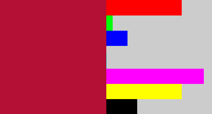 Hex color #b40f34 - rouge