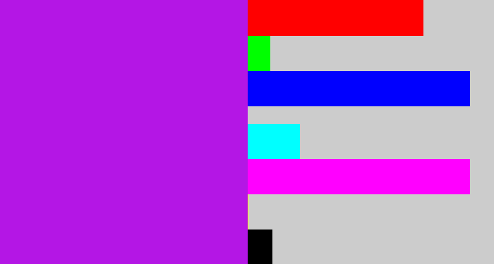 Hex color #b416e5 - vibrant purple