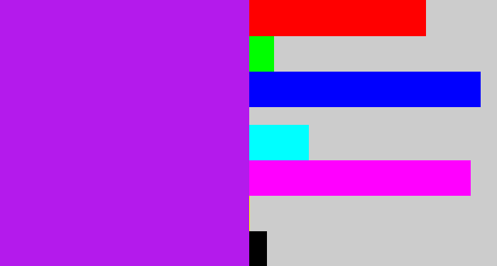 Hex color #b41aec - neon purple