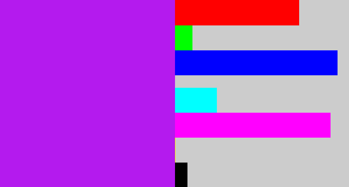 Hex color #b41aee - neon purple