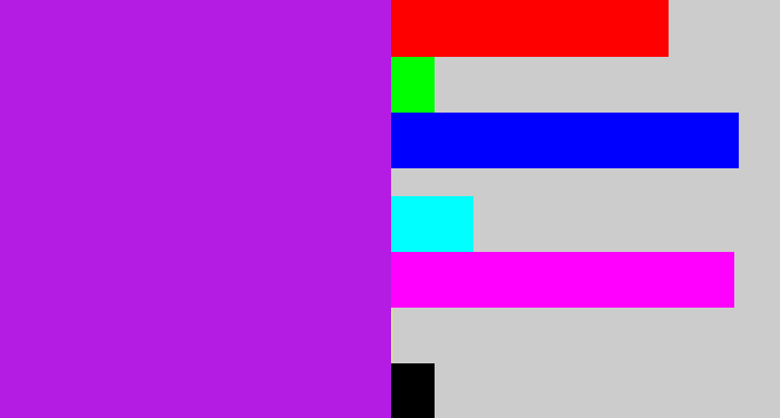 Hex color #b41ce4 - vibrant purple