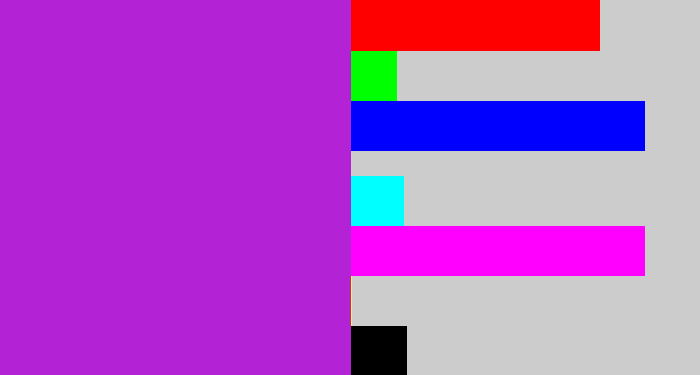 Hex color #b422d5 - barney