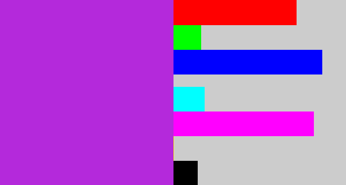 Hex color #b429db - purple/pink