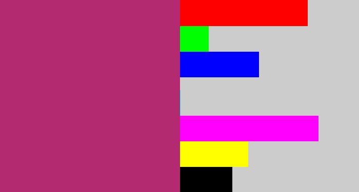 Hex color #b42a70 - dark pink