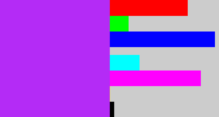 Hex color #b42bf6 - electric purple