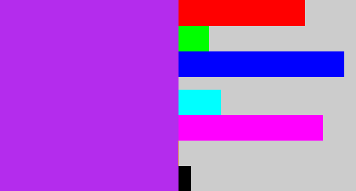 Hex color #b42ced - electric purple