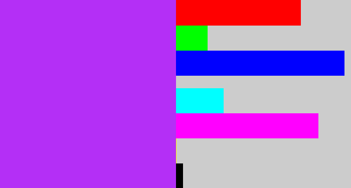 Hex color #b42ff6 - electric purple