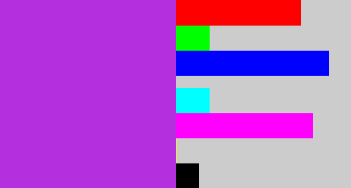 Hex color #b430de - purple/pink