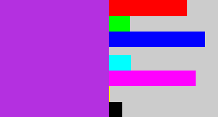 Hex color #b430e0 - electric purple