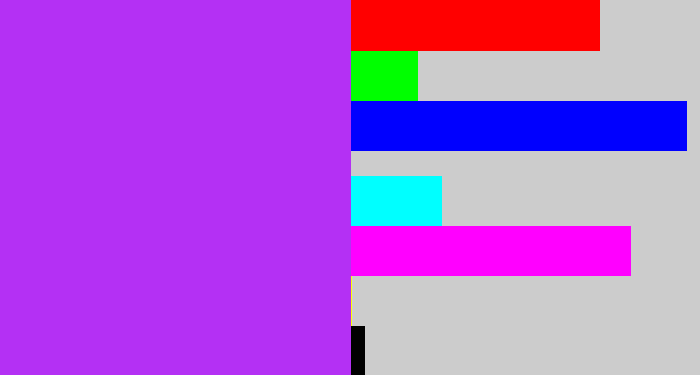 Hex color #b430f4 - electric purple
