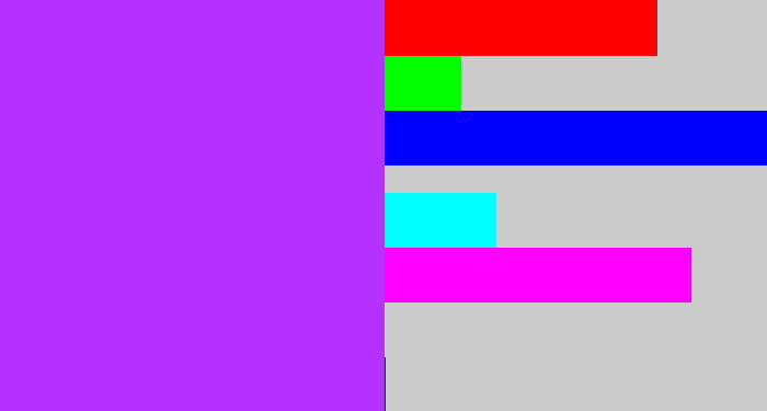 Hex color #b432fe - electric purple