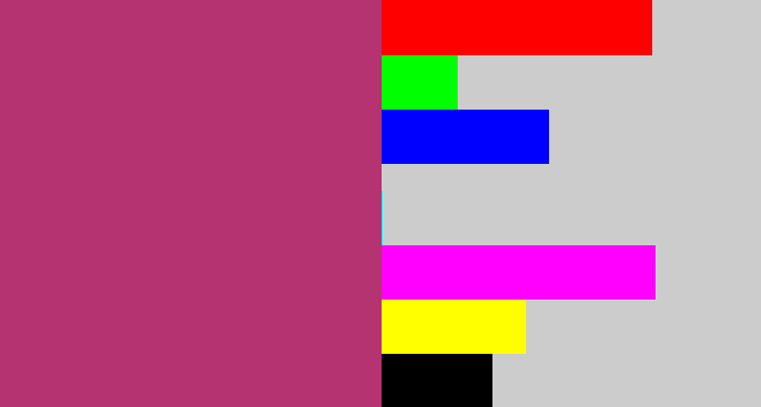 Hex color #b43370 - dark pink
