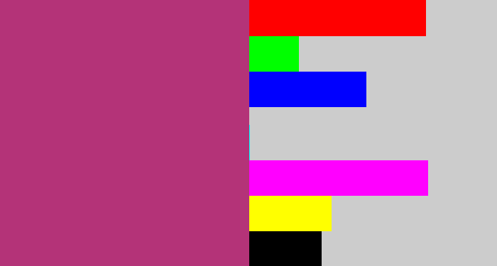 Hex color #b43378 - dark pink