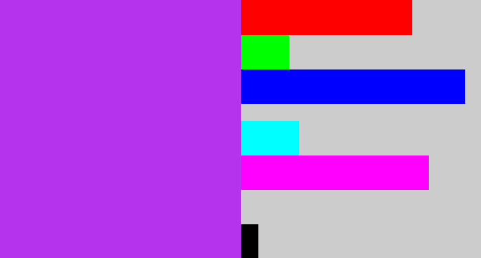 Hex color #b433ed - electric purple