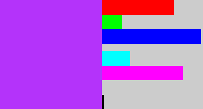 Hex color #b433fa - electric purple