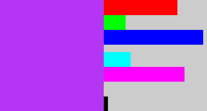 Hex color #b436f4 - electric purple