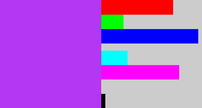 Hex color #b437f4 - electric purple