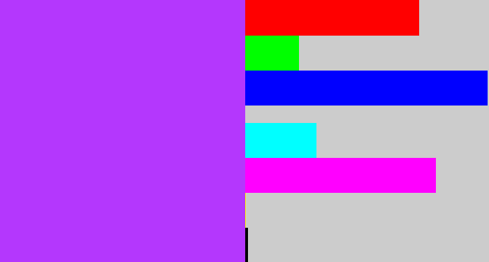 Hex color #b437fd - electric purple