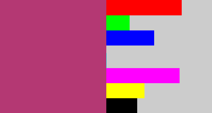 Hex color #b43873 - dark pink