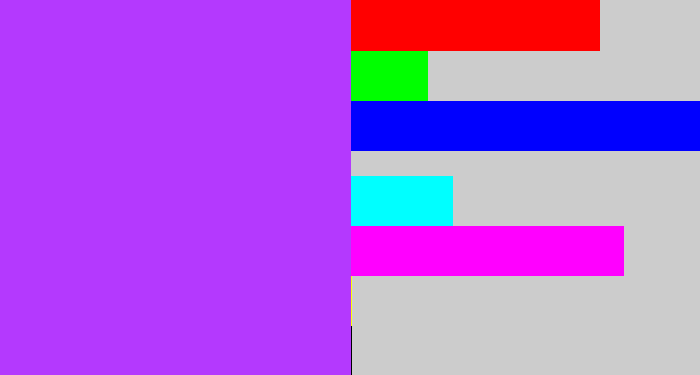 Hex color #b439fe - electric purple