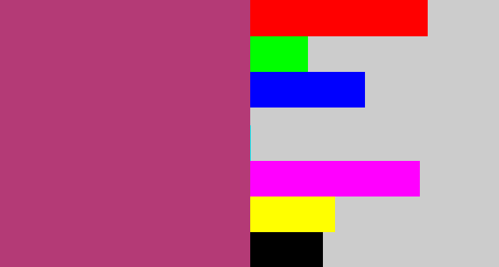 Hex color #b43a76 - dark pink