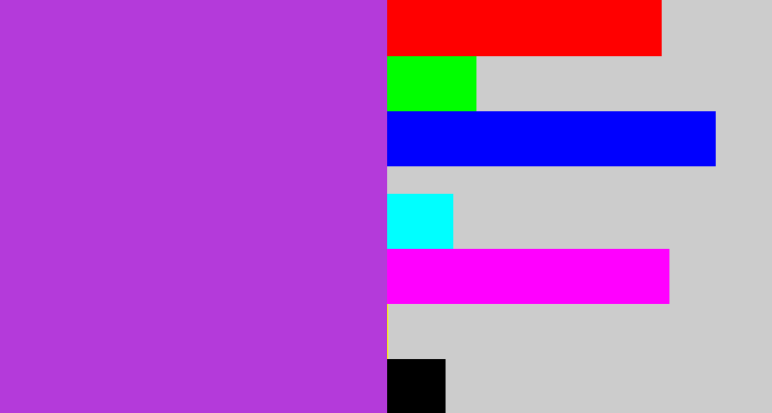 Hex color #b43ada - lightish purple