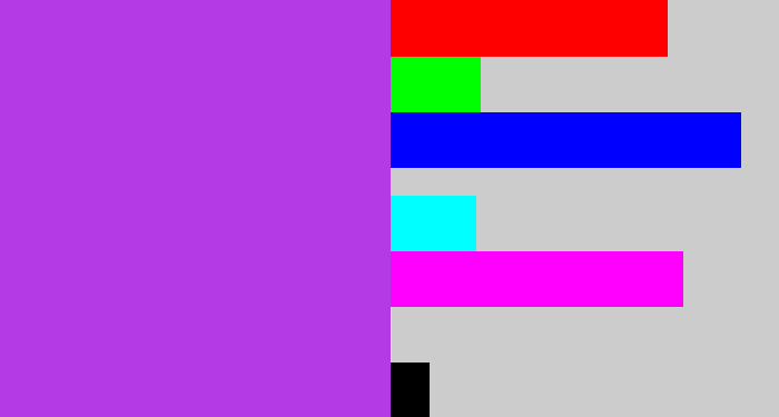 Hex color #b43ae6 - lightish purple