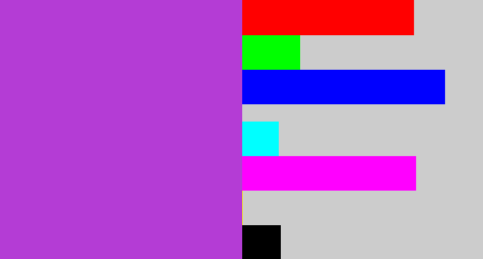 Hex color #b43cd5 - lightish purple