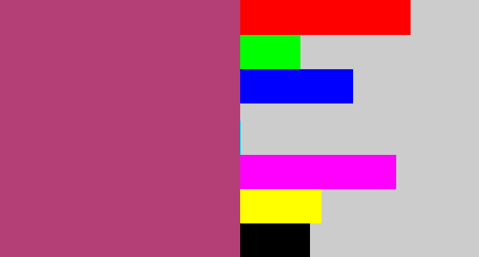 Hex color #b43f77 - dark pink