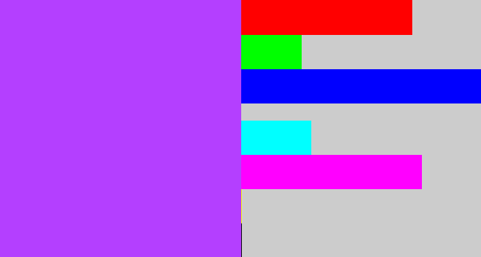 Hex color #b43fff - electric purple