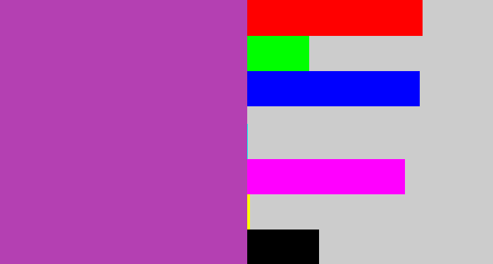 Hex color #b440b2 - purpley pink