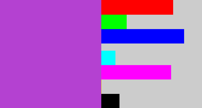 Hex color #b441d1 - pinky purple