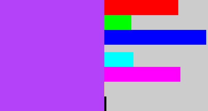 Hex color #b442f9 - lighter purple