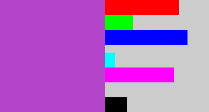 Hex color #b444c9 - pinky purple