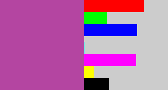 Hex color #b445a1 - ugly purple