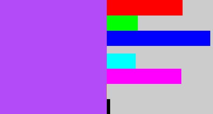 Hex color #b44bf8 - lighter purple