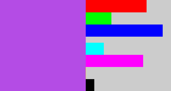 Hex color #b44ce5 - lightish purple