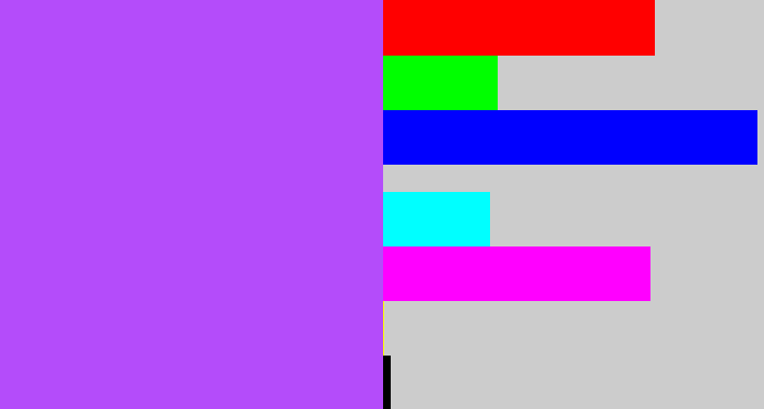 Hex color #b44cfa - lighter purple