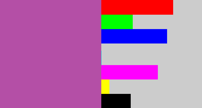 Hex color #b44fa6 - ugly purple